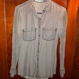 Maurices Grey Button up XS